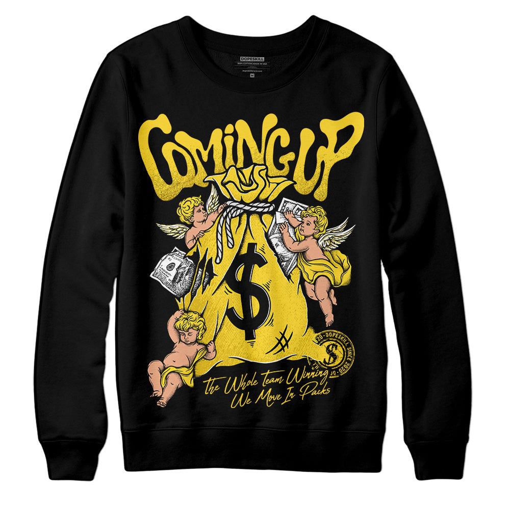 Jordan 4 Thunder DopeSkill Sweatshirt Money Bag Coming Up Graphic Streetwear - Black