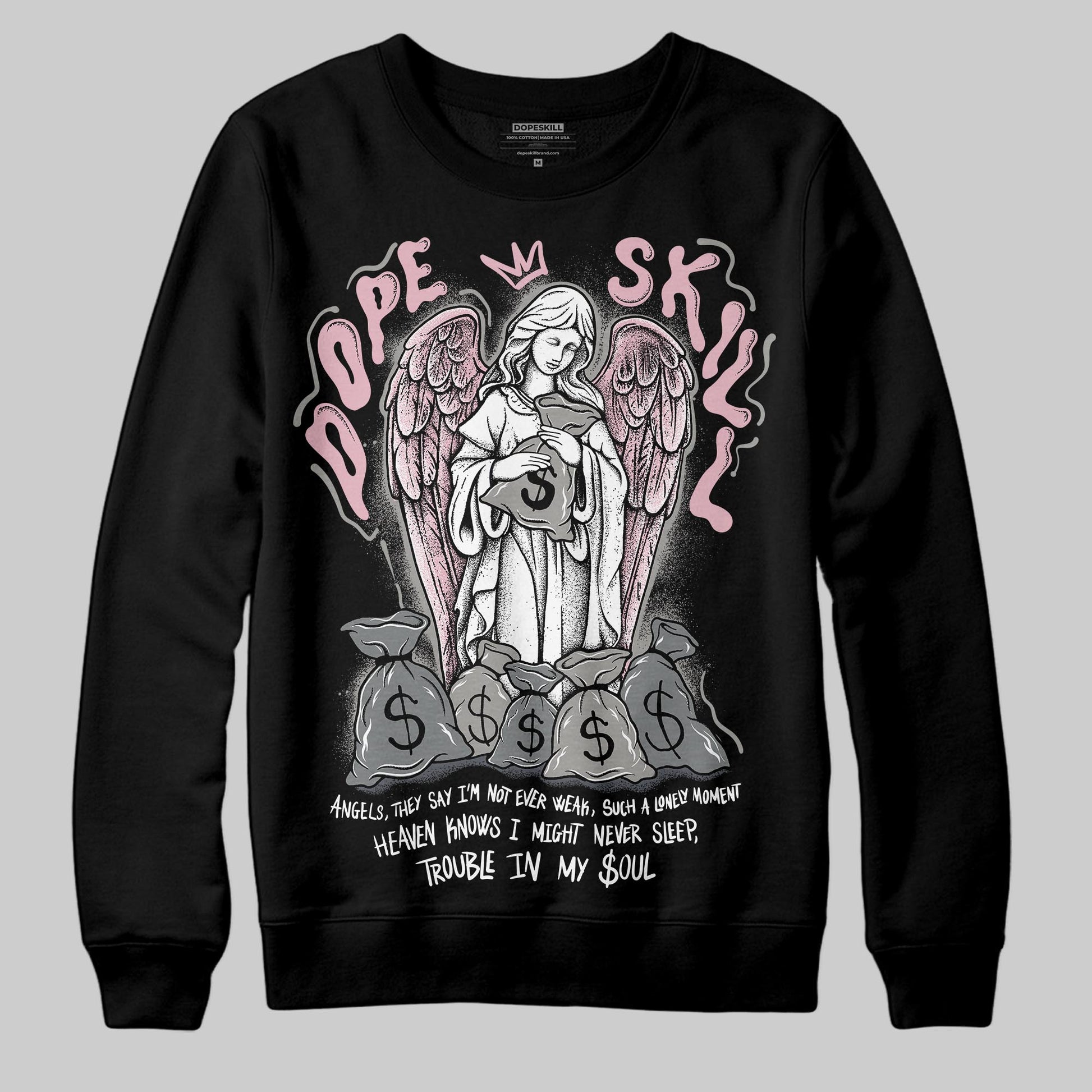 Air Max 95 OG “Pink Foam” DopeSkill Sweatshirt Angels Graphic Streetwear - black