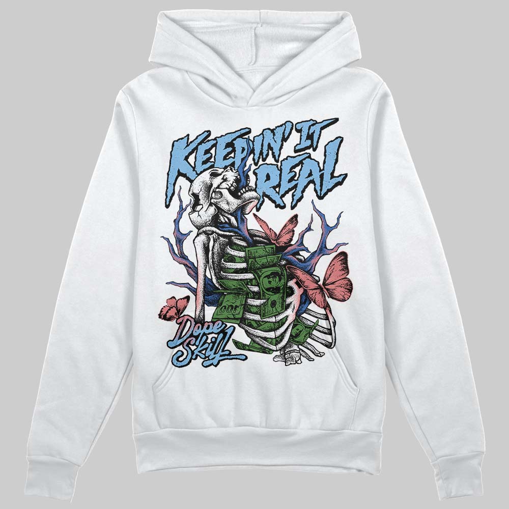 University Blue Sneakers DopeSkill Hoodie Sweatshirt Keepin' It Real Graphic Streetwear - White