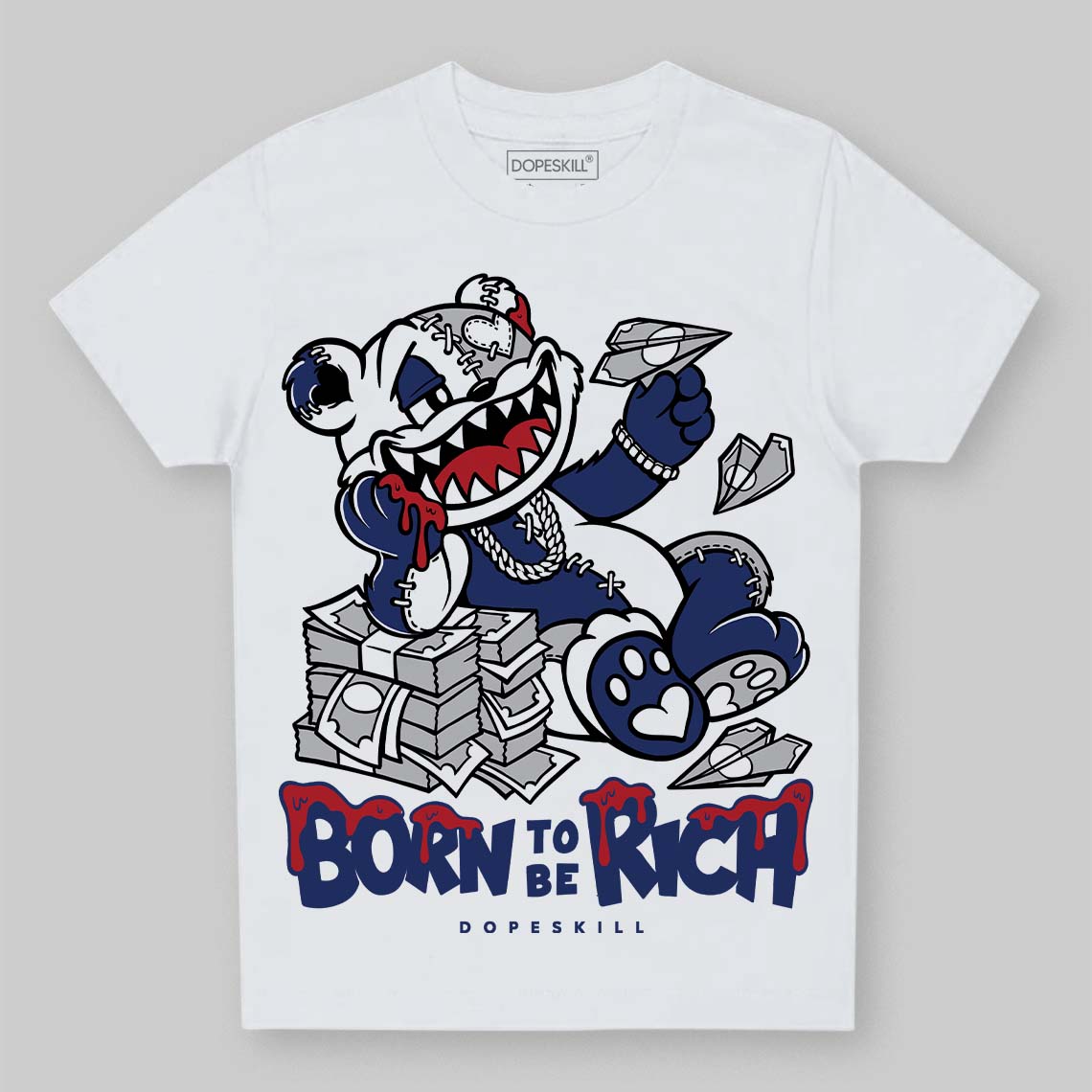 Jordan 1 High OG Rare Air "Deep Royal Blue" DopeSkill Toddler Kids T-shirt Born To Be Rich Graphic Streetwear - WHite