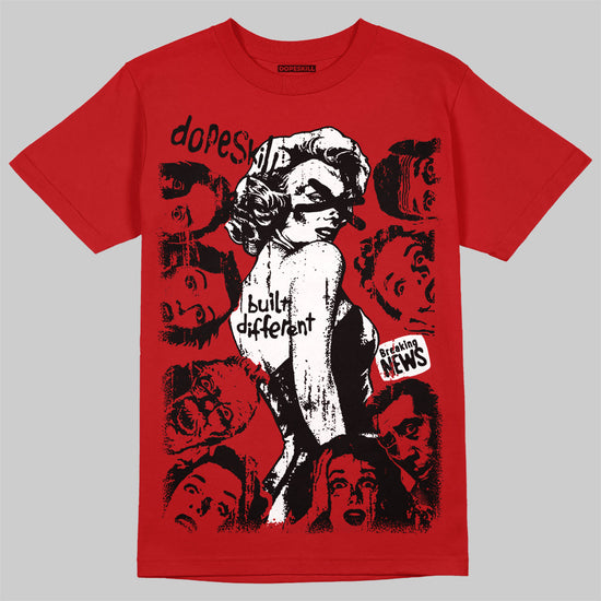 Jordan 11 Retro Cherry DopeSkill T-Shirt Built Different Graphic Streetwear - Red