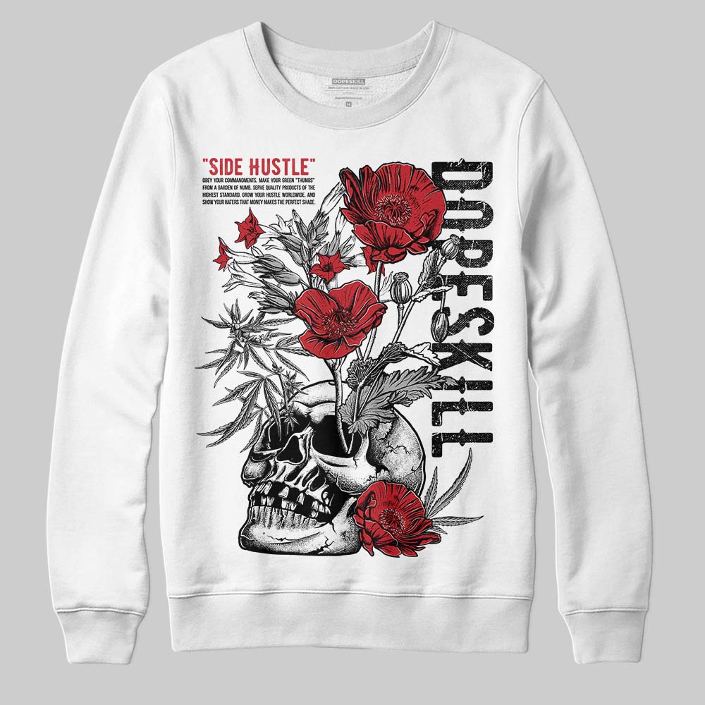Jordan 5 Retro Fire Red Black Tongue (2025) DopeSkill Sweatshirt Side Hustle Graphic Streetwear - White