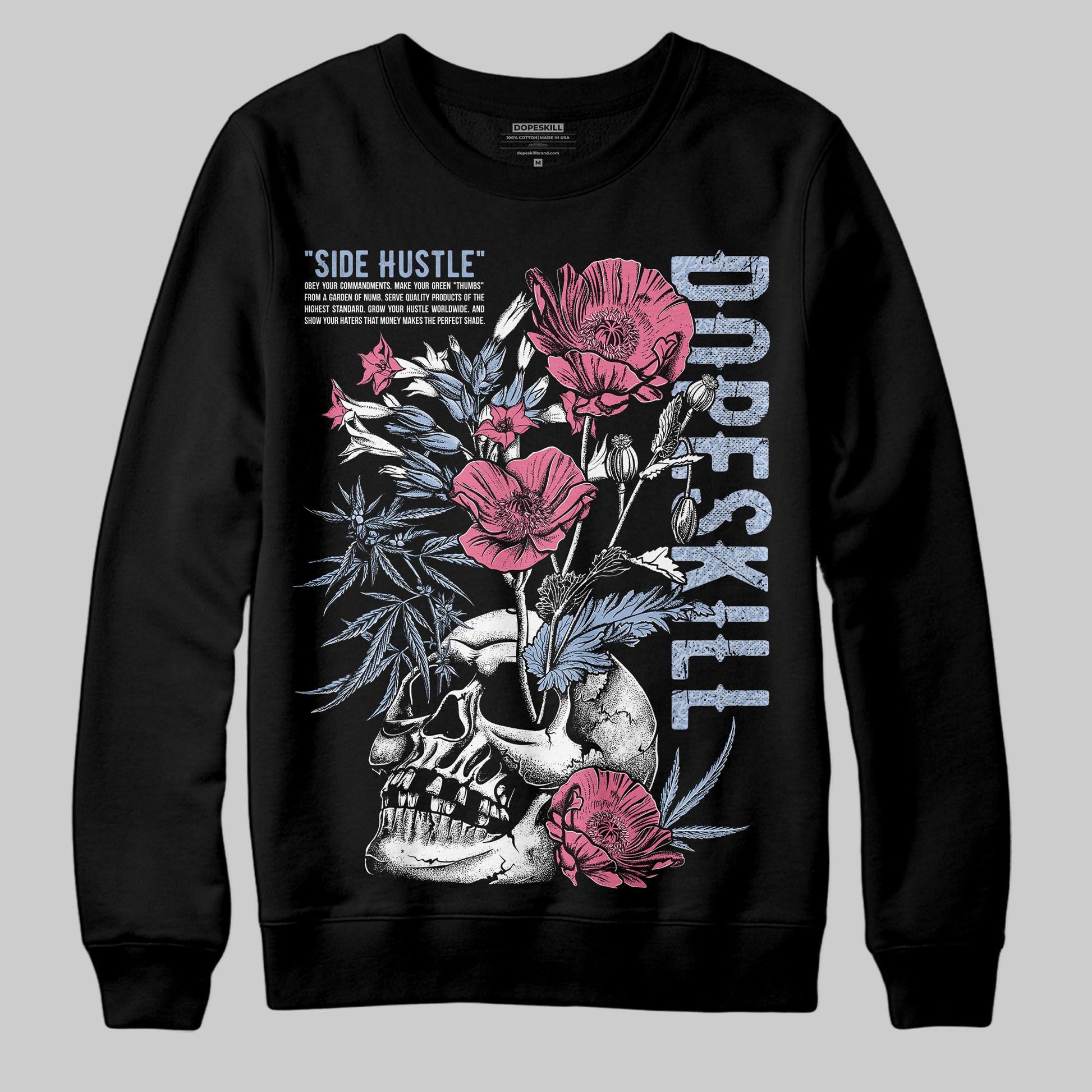Jordan 3 GS “Cobalt Bliss” DopeSkill Sweatshirt Side Hustle Graphic Streetwear - Black