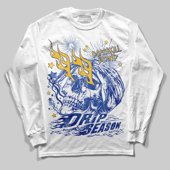 Royal Blue Sneakers DopeSkill Long Sleeve T-Shirt Drip Season Graphic Streetwear - White