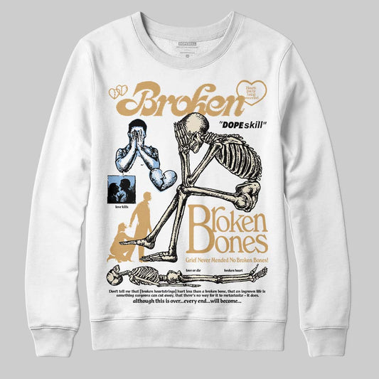 Nike Air Diamond Turf Must Be the Money DopeSkill Sweatshirt Broken Bones Graphic Streetwear - White