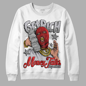 Grey Sneakers DopeSkill Sweatshirt Get Rich Graphic Streetwear - White