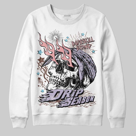 Harris Tweed x Dunk Low Denim Turquoise and Baroque Brown DopeSkill Sweatshirt Drip Season Graphic Streetwear - White