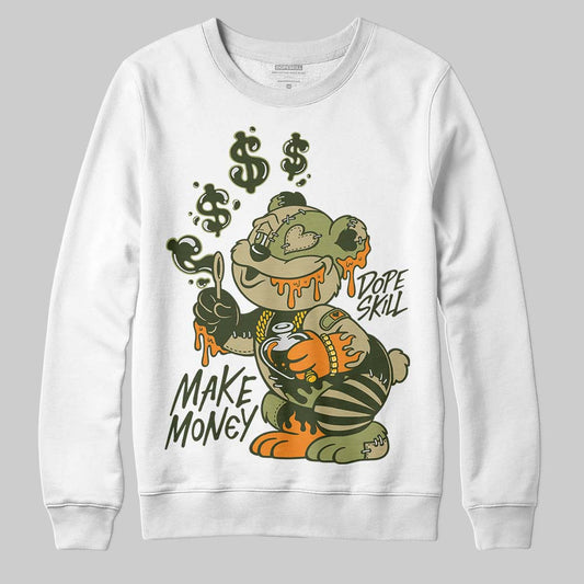 Olive Sneakers DopeSkill Sweatshirt Make Money Graphic Streetwear - White