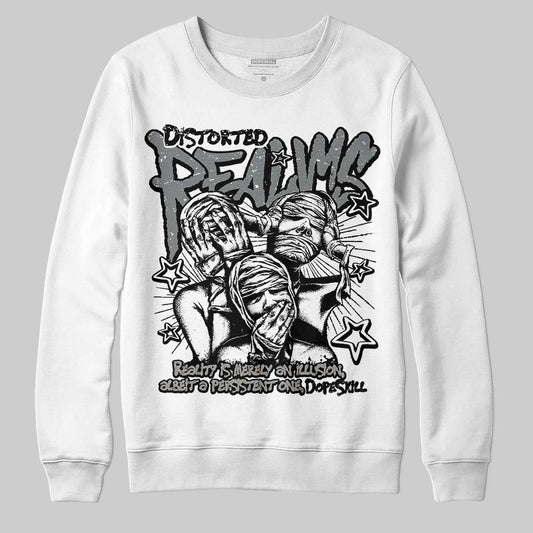 Jordan 9 Cool Grey DopeSkill Sweatshirt Distorted Realms Graphic Streetwear - White