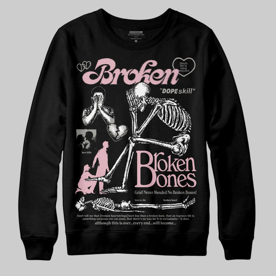 Air Max 95 OG “Pink Foam” DopeSkill Sweatshirt Broken Bones Graphic Streetwear - Black