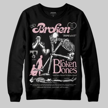 Air Max 95 OG “Pink Foam” DopeSkill Sweatshirt Broken Bones Graphic Streetwear - Black