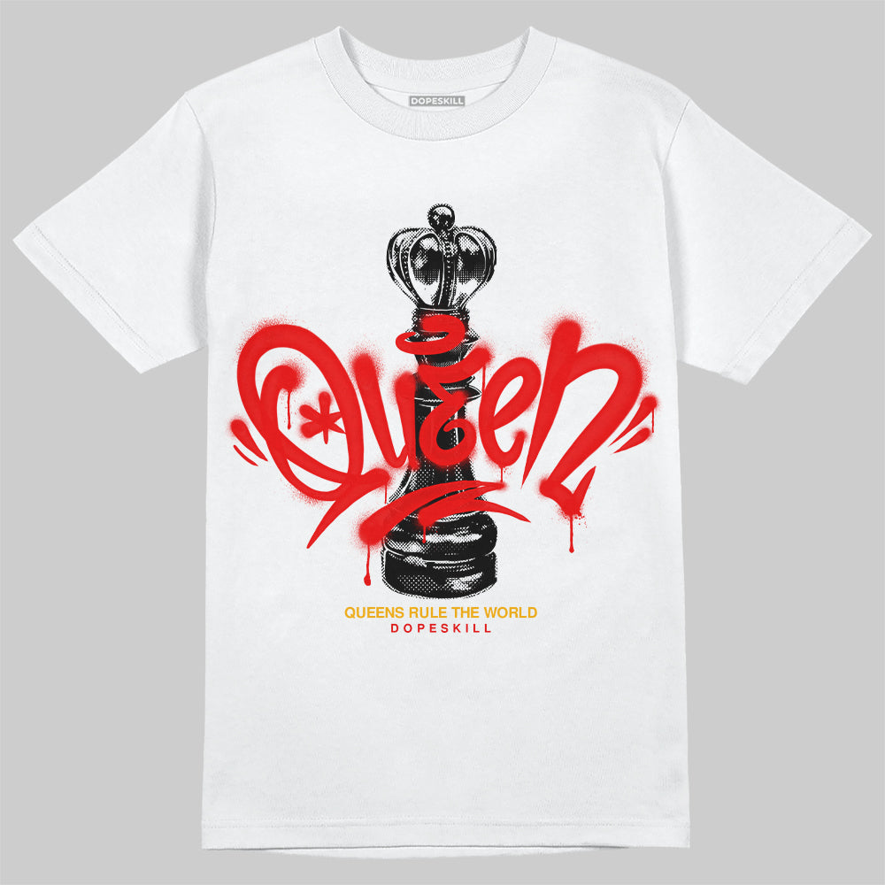 Red Sneakers DopeSkill T-Shirt Queen Chess Graphic Streetwear - White