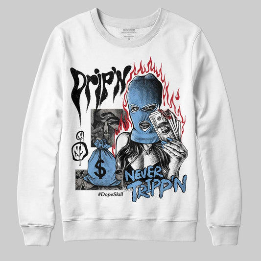 Jordan 12 Retro 'Melo' DopeSkill Sweatshirt Drip'n Never Tripp'n Graphic Streetwear - White