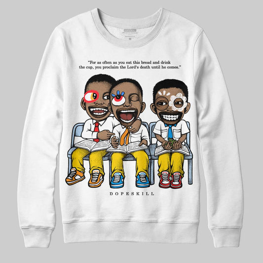 Jordan 6 “Yellow Ochre” DopeSkill Sweatshirt First Sunday Graphic Streetwear - White
