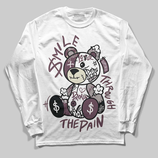 A Ma Maniére x Air Jordan 5 “Violet Ore” DopeSkill Long Sleeve T-Shirt Smile Through The Pain Graphic Streetwear - White