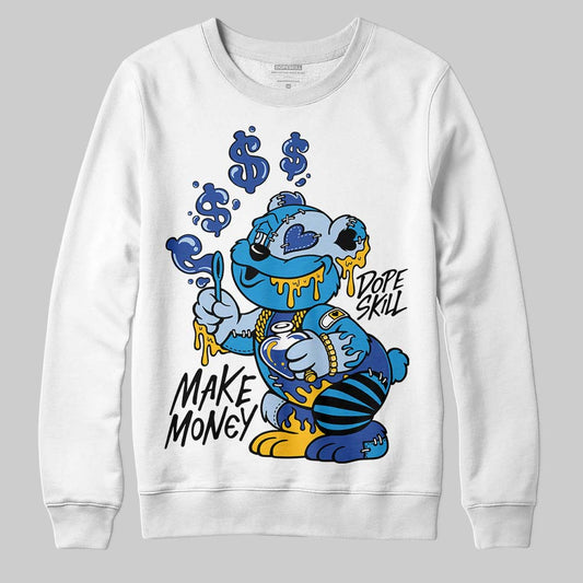 Royal Blue Sneakers DopeSkill Sweatshirt Make Money Graphic Streetwear - White