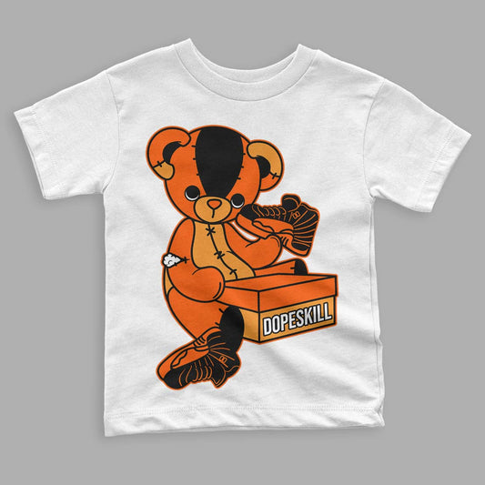 Jordan 12 Retro Brilliant Orange DopeSkill Toddler Kids T-shirt Sneakerhead BEAR Graphic Streetwear - White