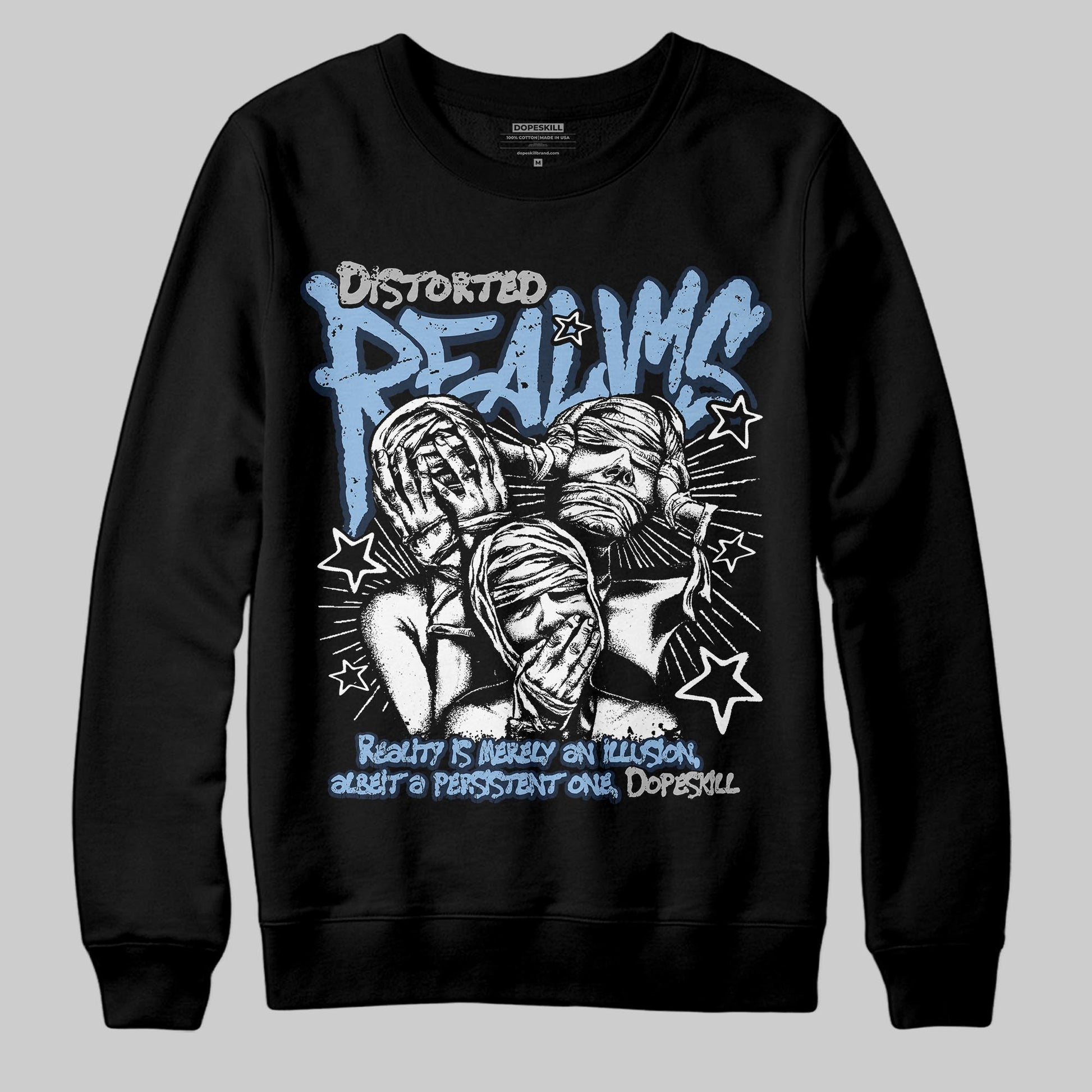 Asics Gel-Cumulus 16 Wash/Independence Blue DopeSkill Sweatshirt Distorted Realms Graphic Streetwear - Black