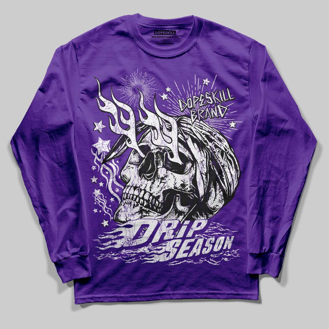 PURPLE Sneakers DopeSkill Long Sleeve T-Shirt Drip Season Graphic Streetwear - Purple