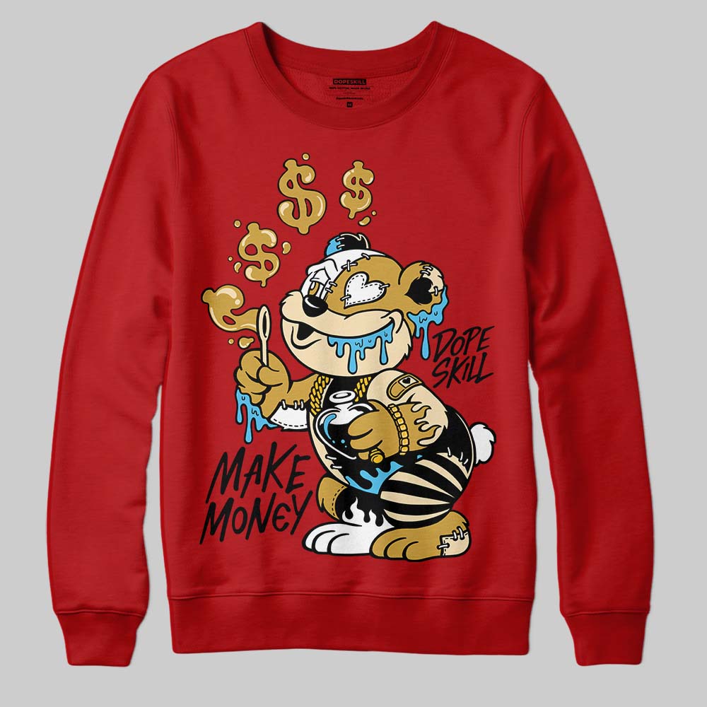 Red Sneakers DopeSkill Sweatshirt Make Money Graphic Streetwear - Red