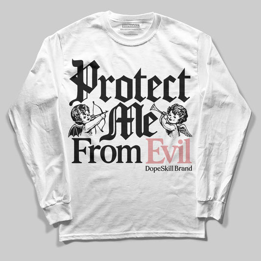 Harris Tweed x Wmns Dunk Low 'Black Phantom' DopeSkill Long Sleeve T-Shirt Protect Me From Evil Graphic Streetwear - White
