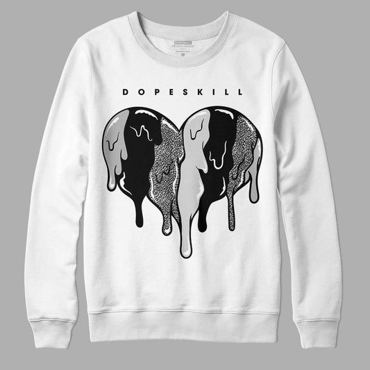 Jordan 3 “Off Noir” DopeSkill Sweatshirt Slime Drip Heart Graphic Streetwear - White