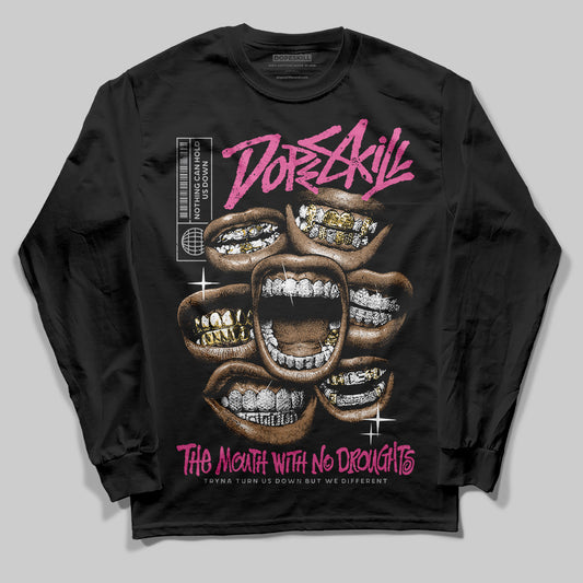 Asics Gel-Kayano 14 ‘Cream Sweet Pink’ DopeSkill Long Sleeve T-Shirt The Mouth With No Droughts Graphic Streetwear - Black