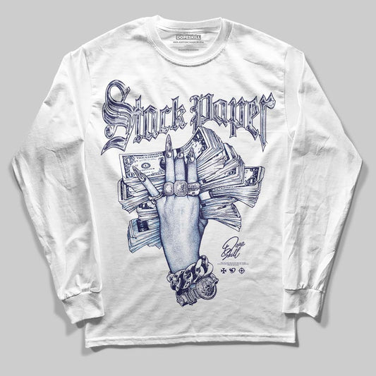 University Blue Sneakers DopeSkill Long Sleeve T-Shirt Stack Paper Graphic Streetwear - White