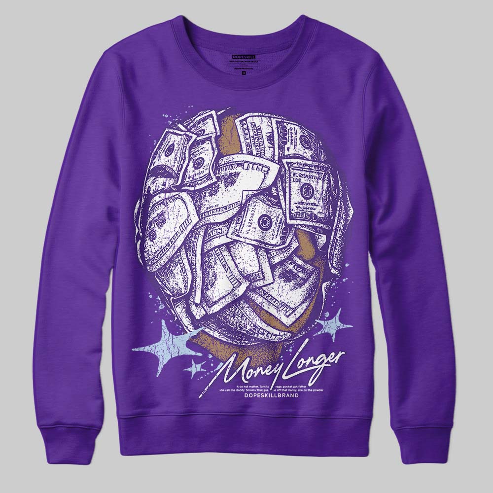 Jordan 5 OG “Grape” DopeSkill Sweatshirt Money Longer Graphic Streetwear - Purple