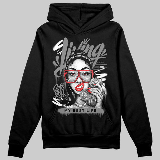 Grey Sneakers DopeSkill Hoodie Sweatshirt Living My Best Life Graphic Streetwear - Black