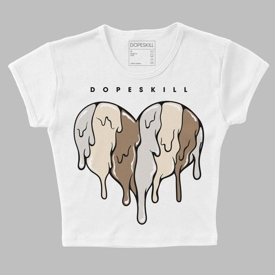 Jordan 5 SE “Sail” DopeSkill Women's Crop Top Slime Drip Heart Graphic Streetwear - White