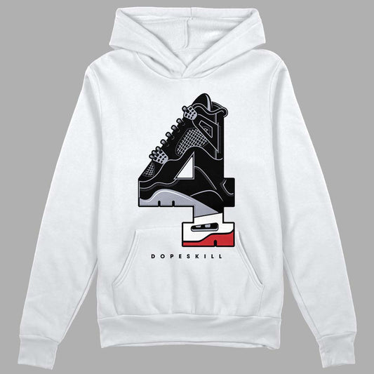 Jordan 4 “Bred Reimagined” DopeSkill Hoodie Sweatshirt No.4 Graphic Streetwear - White