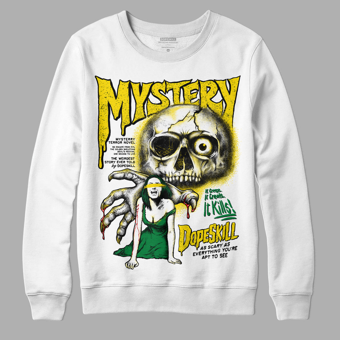 Dunk Reverse Brazil DopeSkill Sweatshirt Mystery Ghostly Grasp Graphic Streetwear - White
