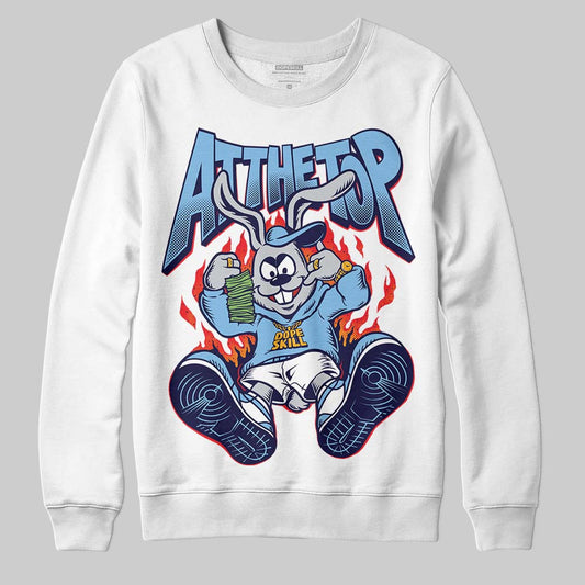 University Blue Sneakers DopeSkill Sweatshirt At The Top Graphic Streetwear - White