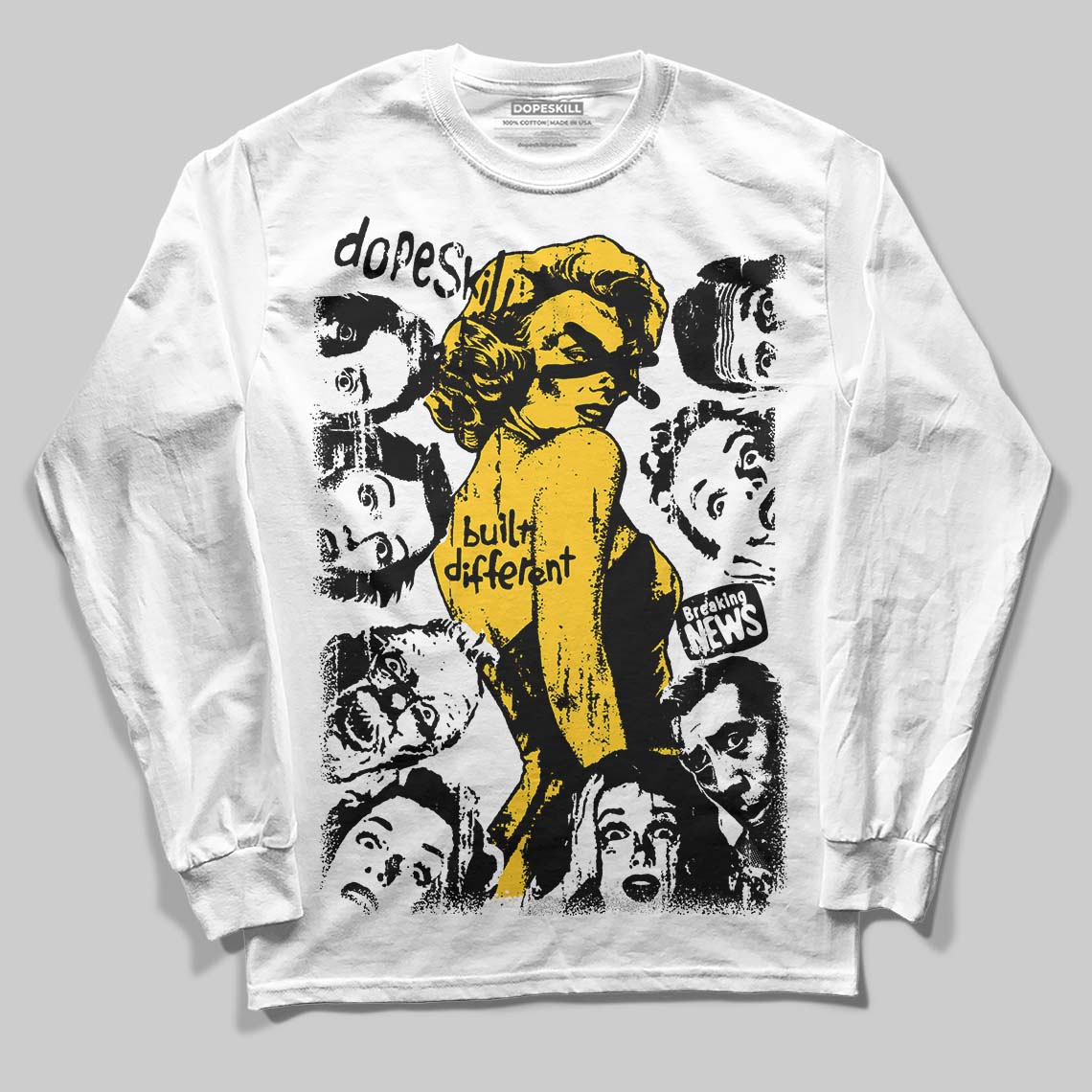 Yellow Sneakers DopeSkill Long Sleeve T-Shirt Built Different Graphic Streetwear - White