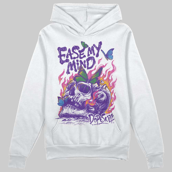 PURPLE Sneakers DopeSkill Hoodie Sweatshirt Ease My Mind Graphic Streetwear - White
