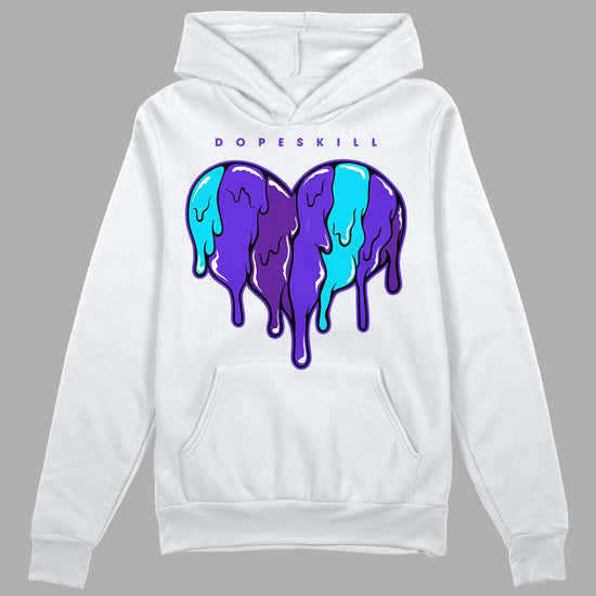 Jordan 6 "Aqua" DopeSkill Hoodie Sweatshirt Slime Drip Heart Graphic Streetwear - White