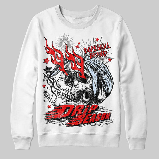 Jordan 11 Retro Cherry DopeSkill Sweatshirt Drip Season Graphic Streetwear - White