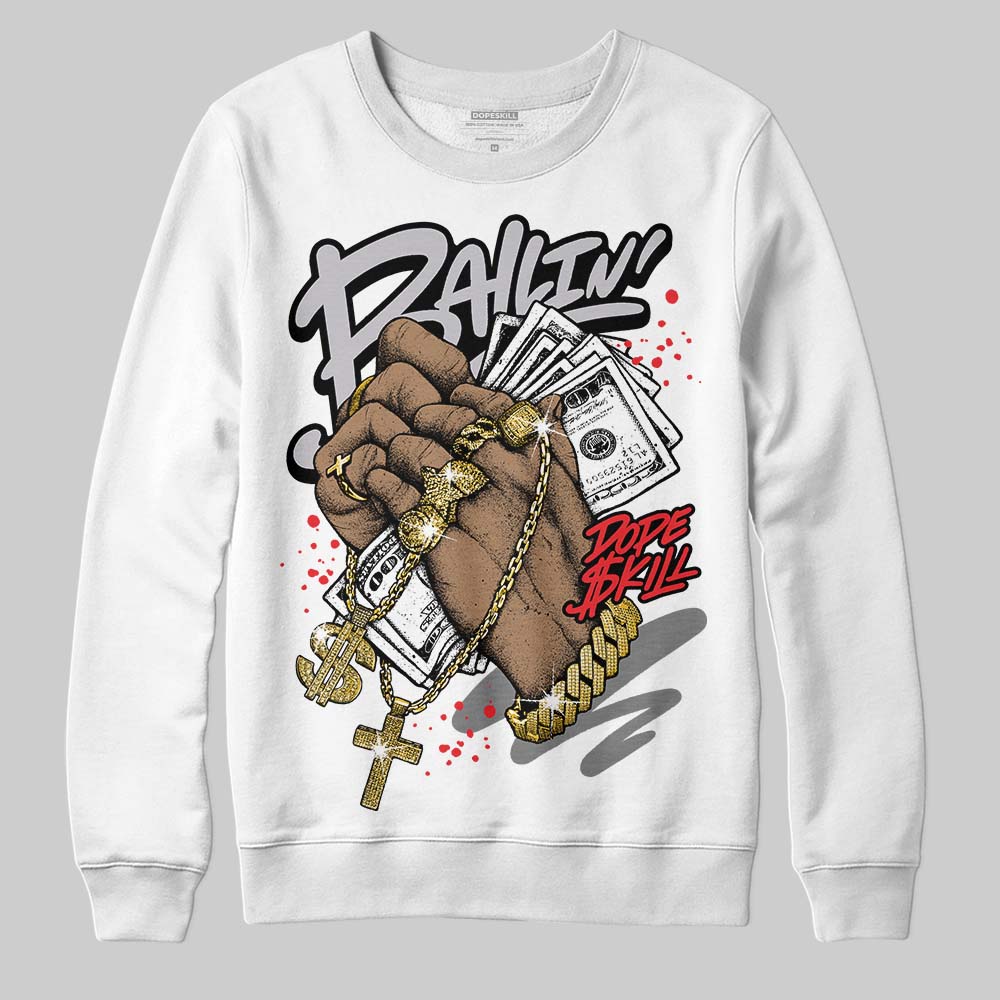 Grey Sneakers DopeSkill Sweatshirt Always Ballin' Graphic Streetwear - White