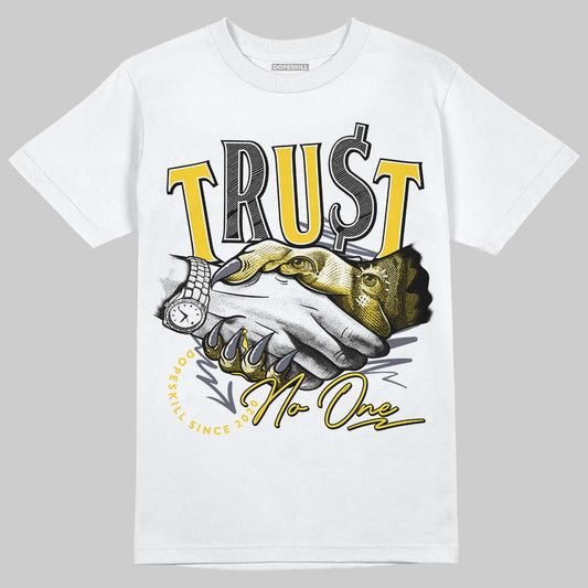 Jordan 4 Lightning DopeSkill T-shirt Trust No One Graphic Streetwear - White