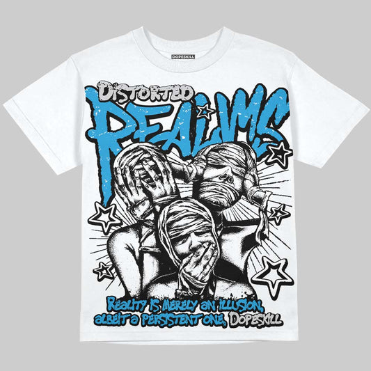 Jordan 4 Retro Military Blue DopeSkill Oversize Print T-Shirt Distorted Realms Graphic Streetwear