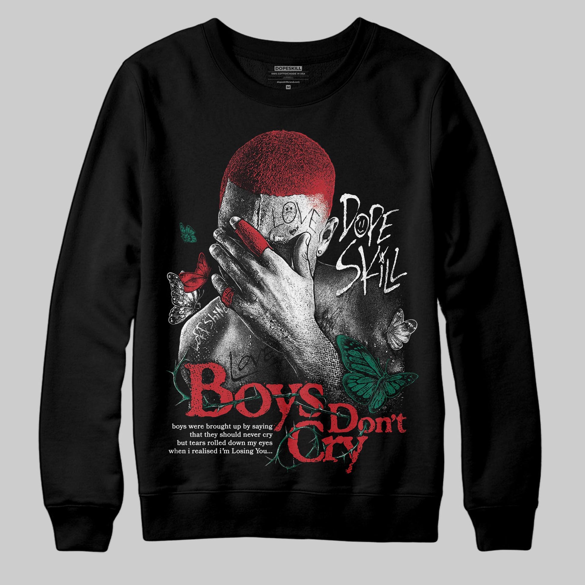 Jordan 3 Mexico 'El Vuelo' DopeSkill Sweatshirt Boys Don't Cry Graphic Streetwear - Black