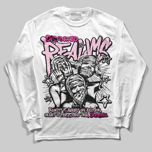Dunk Low GS 'Triple Pink' DopeSkill Long Sleeve T-Shirt Distorted Realms Graphic Streetwear - White