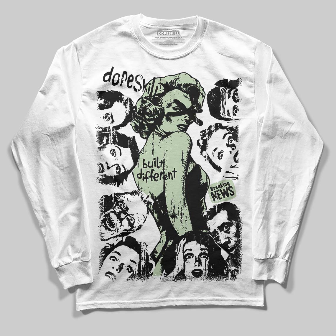 Jordan 4 WMNS “Seafoam” (2025) DopeSkill Long Sleeve T-Shirt Built Different Graphic Streetwear - White
