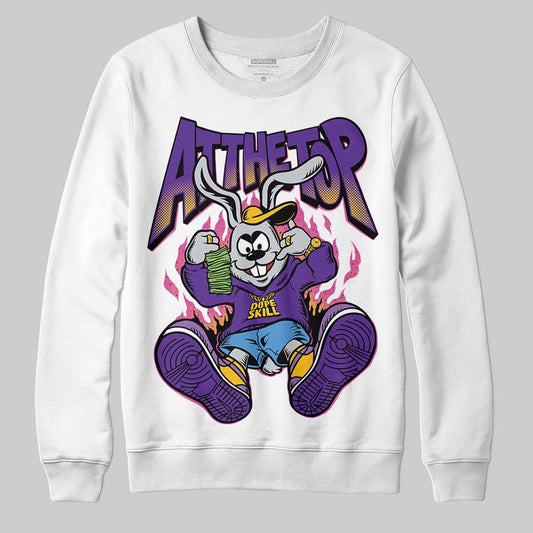 PURPLE Sneakers DopeSkill Sweatshirt At The Top Graphic Streetwear - White
