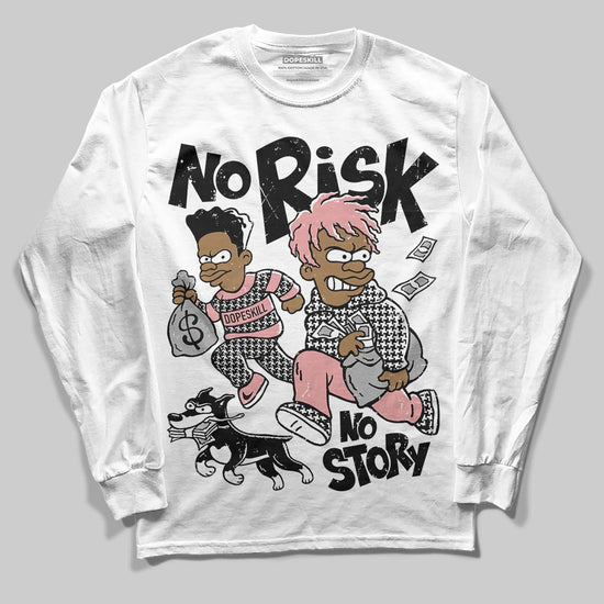 Harris Tweed x Wmns Dunk Low 'Black Phantom' DopeSkill Long Sleeve T-Shirt No Risk No Story Graphic Streetwear - White