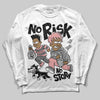 Harris Tweed x Wmns Dunk Low 'Black Phantom' DopeSkill Long Sleeve T-Shirt No Risk No Story Graphic Streetwear - White