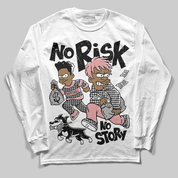 Harris Tweed x Wmns Dunk Low 'Black Phantom' DopeSkill Long Sleeve T-Shirt No Risk No Story Graphic Streetwear - White