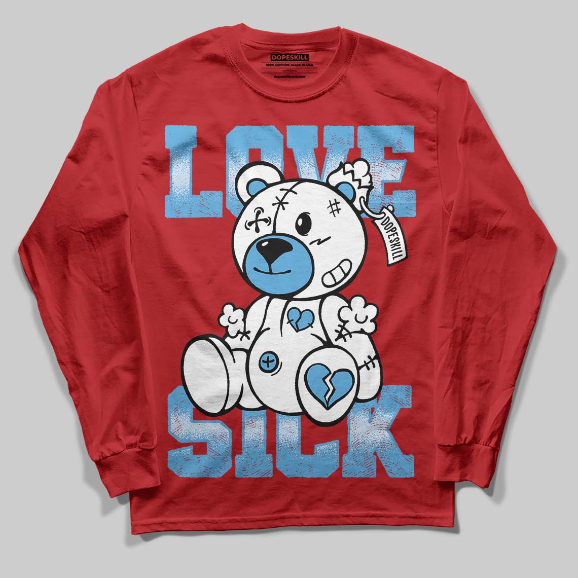Jordan 11 Retro Cherry DopeSkill Long Sleeve T-Shirt Love Sick Graphic Streetwear - Red