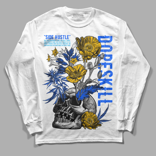Royal Blue Sneakers DopeSkill Long Sleeve T-Shirt Side Hustle Graphic Streetwear - White